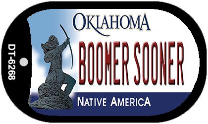 Boomer Sooner Oklahoma Novelty Metal Dog Tag Necklace DT-6268