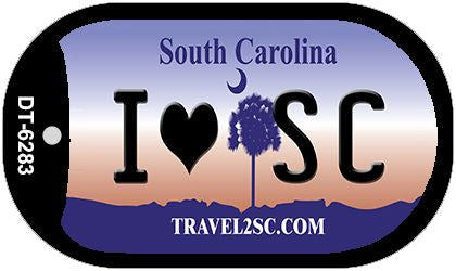I Love SC South Carolina Novelty Metal Dog Tag Necklace DT-6283