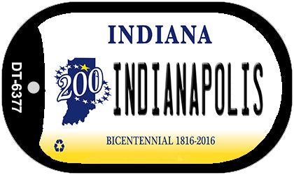 Indiana Indianapolis Novelty Metal Dog Tag Necklace DT-6377