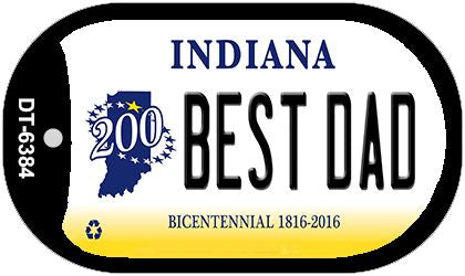 Indiana Best Dad Novelty Metal Dog Tag Necklace DT-6384