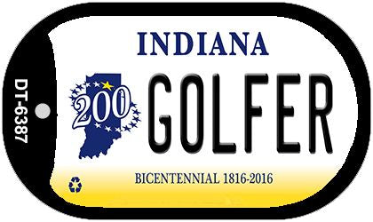 Indiana Golfer Novelty Metal Dog Tag Necklace DT-6387