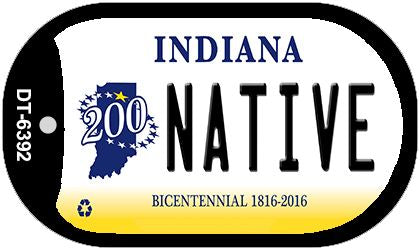 Indiana Native Novelty Metal Dog Tag Necklace DT-6392