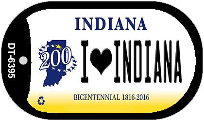 I Love Indiana Novelty Metal Dog Tag Necklace DT-6395