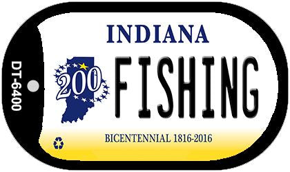 Indiana Fishing Novelty Metal Dog Tag Necklace DT-6400