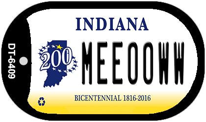 Indiana Meeooww Novelty Metal Dog Tag Necklace DT-6409