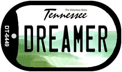 Dreamer Tennessee Novelty Metal Dog Tag Necklace DT-6449
