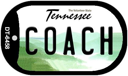 Coach Tennessee Novelty Metal Dog Tag Necklace DT-6458