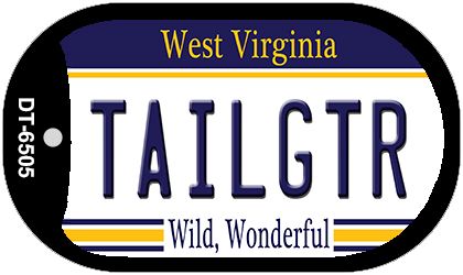 Tailgtr West Virginia Novelty Metal Dog Tag Necklace DT-6505