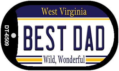 Best Dad West Virginia Novelty Metal Dog Tag Necklace DT-6509