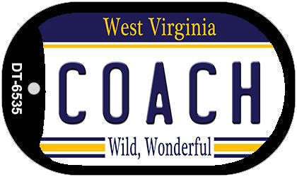Coach West Virginia Novelty Metal Dog Tag Necklace DT-6535