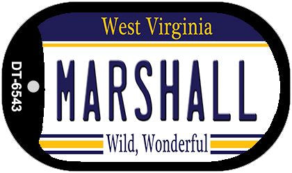 Marshall West Virginia Novelty Metal Dog Tag Necklace DT-6543