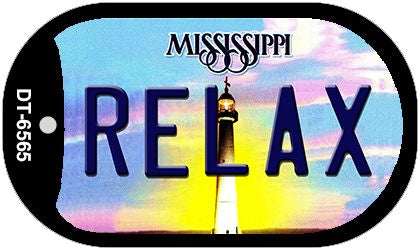 Relax Mississippi Novelty Metal Dog Tag Necklace DT-6565