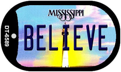 Believe Mississippi Novelty Metal Dog Tag Necklace DT-6589