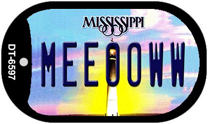 Meeooww Mississippi Novelty Metal Dog Tag Necklace DT-6597
