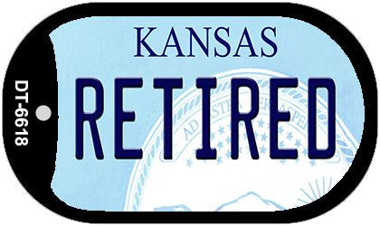 Retired Kansas Novelty Metal Dog Tag Necklace DT-6618