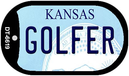 Golfer Kansas Novelty Metal Dog Tag Necklace DT-6619