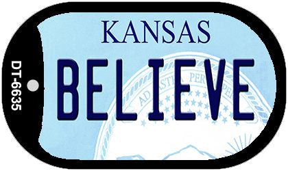 Believe Kansas Novelty Metal Dog Tag Necklace DT-6635