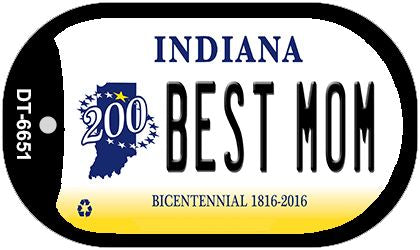 Indiana Best Mom Novelty Metal Dog Tag Necklace DT-6651
