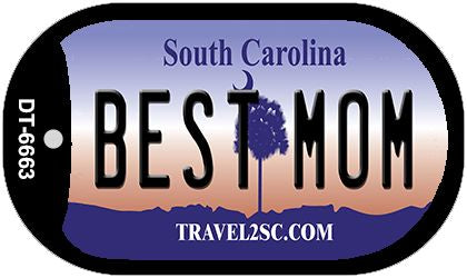 Best Mom South Carolina Novelty Metal Dog Tag Necklace DT-6663