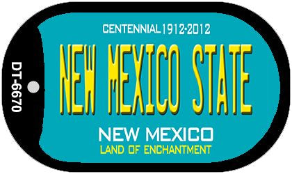 New Mexico State Teal New Mexico Novelty Metal Dog Tag Necklace DT-6670