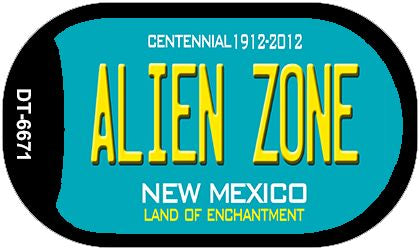 Alien Zone Teal New Mexico Novelty Metal Dog Tag Necklace DT-6671