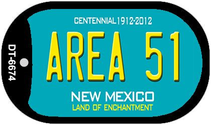 Area 51 Teal New Mexico Novelty Metal Dog Tag Necklace DT-6674