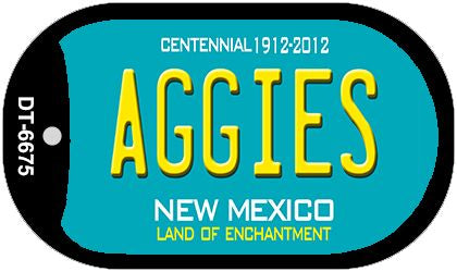 Aggies Teal New Mexico Novelty Metal Dog Tag Necklace DT-6675