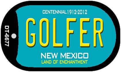 Golfer Teal New Mexico Novelty Metal Dog Tag Necklace DT-6677
