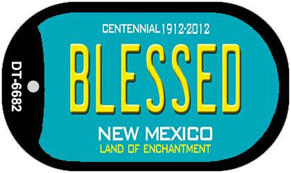 Blessed Teal New Mexico Novelty Metal Dog Tag Necklace DT-6682