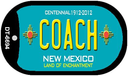 Coach Teal New Mexico Novelty Metal Dog Tag Necklace DT-6694