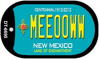 Meeooww Teal New Mexico Novelty Metal Dog Tag Necklace DT-6695