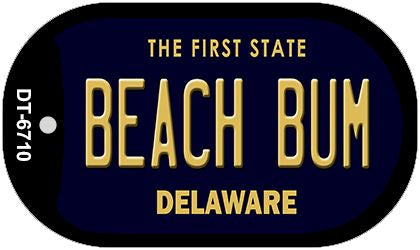 Beach Bum Delaware Novelty Metal Dog Tag Necklace DT-6710