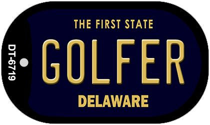 Golfer Delaware Novelty Metal Dog Tag Necklace DT-6719