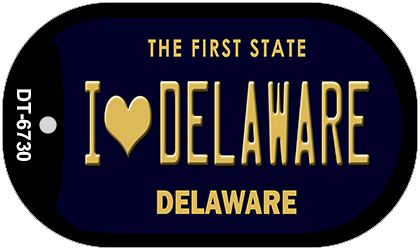 I Love Delaware Novelty Metal Dog Tag Necklace DT-6730