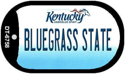 Kentucky Bluegrass State Novelty Metal Dog Tag Necklace DT-6758