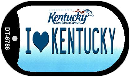I Love Kentucky Novelty Metal Dog Tag Necklace DT-6786