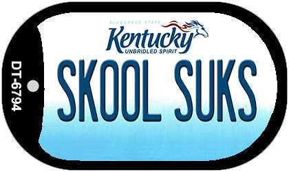 Kentucky Skool Suks Novelty Metal Dog Tag Necklace DT-6794