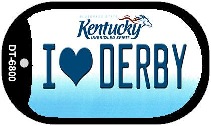 Kentucky I Love Derby Novelty Metal Dog Tag Necklace DT-6800