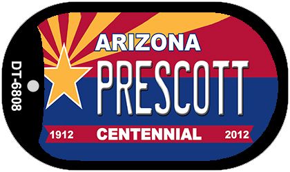 Prescott Arizona Centennial Novelty Metal Dog Tag Necklace DT-6808