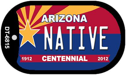 Native Arizona Centennial Novelty Metal Dog Tag Necklace DT-6815