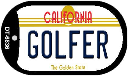 Golfer California Novelty Metal Dog Tag Necklace DT-6836