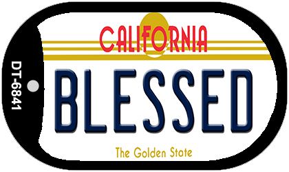 Blessed California Novelty Metal Dog Tag Necklace DT-6841