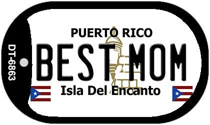 Best Mom Puerto Rico Metal Novelty Dog Tag Necklace DT-6863