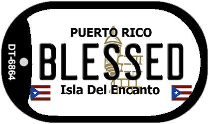 Blessed Puerto Rico Metal Novelty Dog Tag Necklace DT-6864