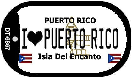 I Love Puerto Rico Metal Novelty Dog Tag Necklace DT-6867