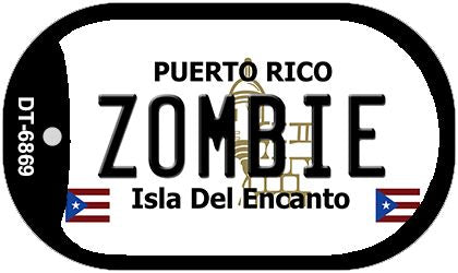 Zombie Puerto Rico Metal Novelty Dog Tag Necklace DT-6869