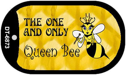 Queen Bee Yellow Novelty Metal Dog Tag Necklace DT-6873