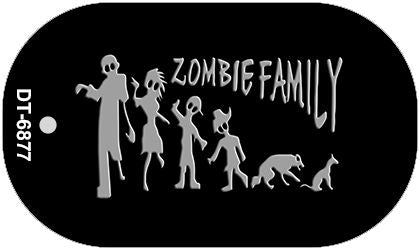 Zombie Family Black Novelty Metal Dog Tag Necklace DT-6877