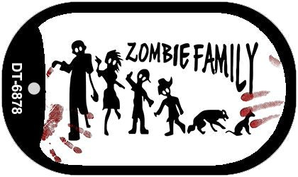 Zombie Family White Novelty Metal Dog Tag Necklace DT-6878
