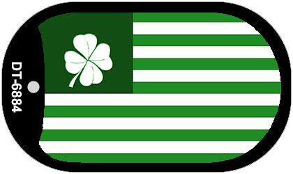 Green Shamrock Flag Novelty Metal Dog Tag Necklace DT-6884